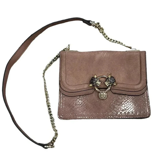 Topshop Tan Double Panther Crossbody Bag - Picture 1 of 5